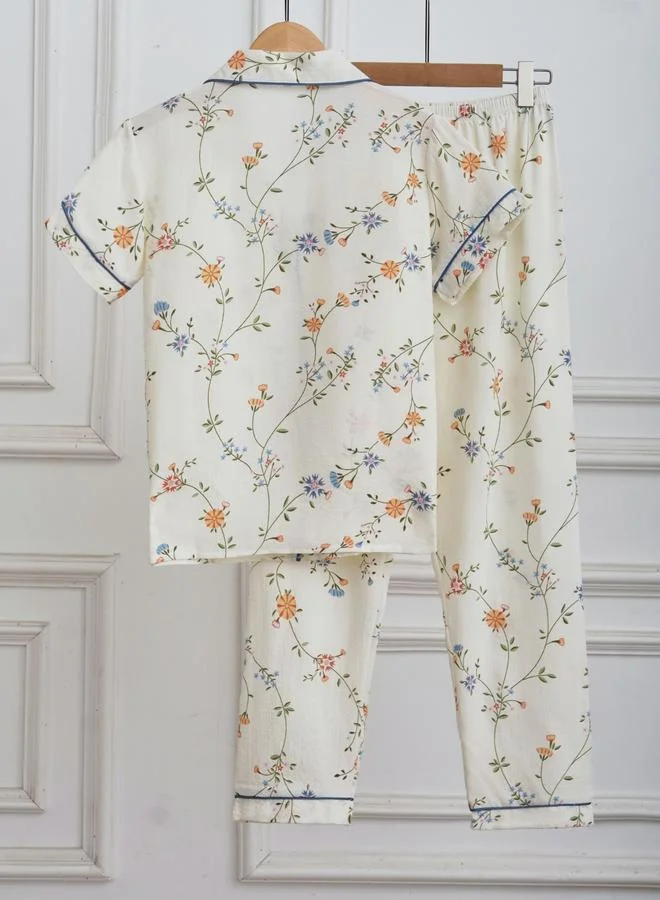 Take Two Women Floral Print Shirt and Pyjama Set